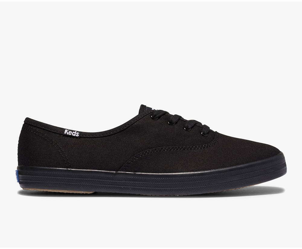 Keds Womens Sneakers Black - Champion Organic Cotton Canvas - 073IPZNUR